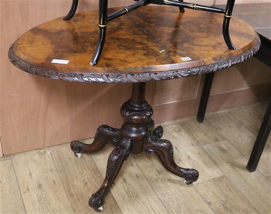 A walnut centre table, W.102cm